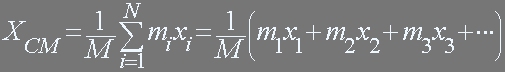 x center of mass sum equation